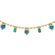 14K Solid Gold Gemstone Necklace